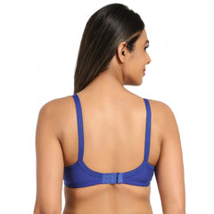 Generic Women's Cotton Blend Mother Care Full Coverage Feeding Bra Non Padded (Blue)