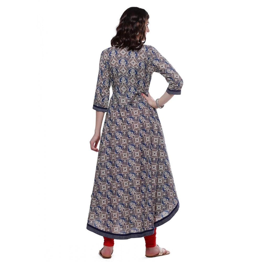 Generisches Angrakha-Kurti aus Baumwolle mit Aufdruck für Damen (mehrfarbig, Baumwolle)