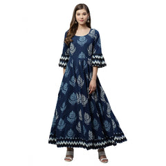 Generisches Kurti aus bedruckter Baumwolle für Damen (blau, Baumwolle)