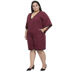 Generic Damen Crepe Solid Knielanges Fit and Flare-Kleid (Braun)