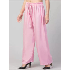 Generic Palazzo-Hose aus Viskose-Rayon in Übergröße für Damen, lockere Passform (Rosa)