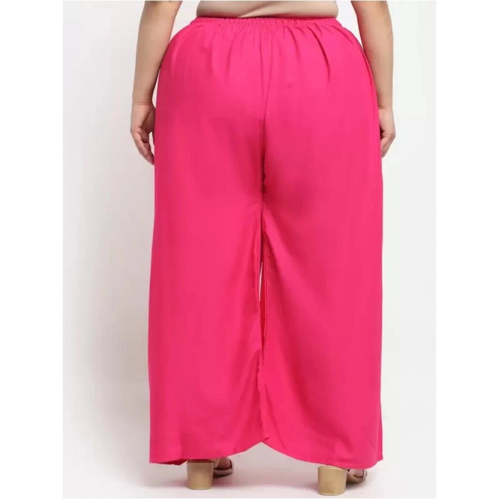 Generic Palazzo-Hose aus Viskose-Rayon mit ausgestelltem Schnitt für Damen in Übergröße (Rosa)