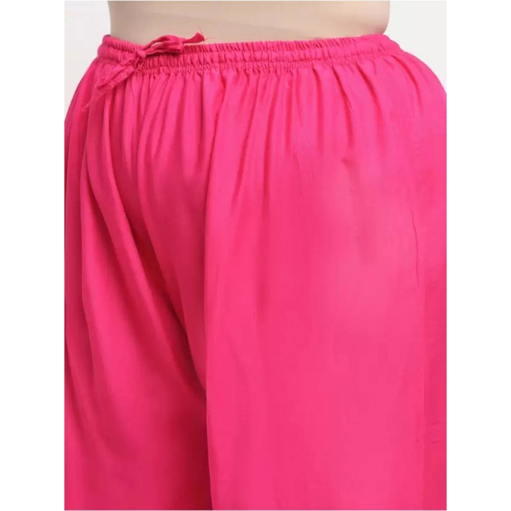 Generic Palazzo-Hose aus Viskose-Rayon mit ausgestelltem Schnitt für Damen in Übergröße (Rosa)