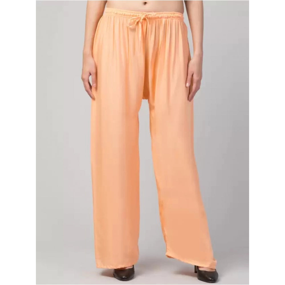 Generic Palazzo-Hose aus Viskose-Rayon in Übergröße für Damen, entspannte Passform (Orange)