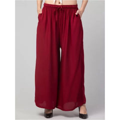 Generische Palazzo-Hose aus Viskose-Rayon für Damen in Übergröße, entspannte Passform (Kastanienbraun)