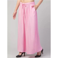 Generic Palazzo-Hose aus Viskose-Rayon in Übergröße für Damen, entspannte Passform (Rosa)