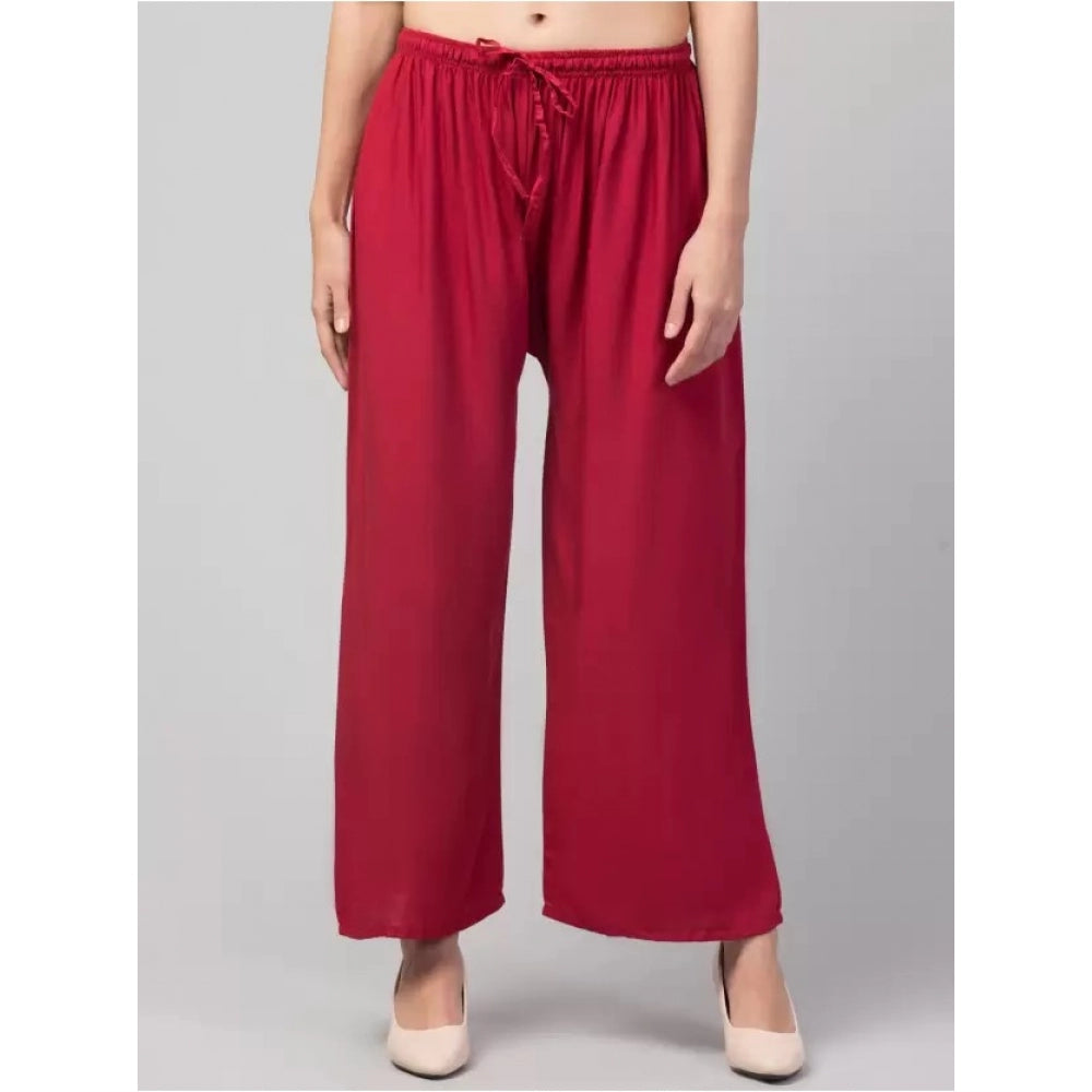 Generische Palazzo-Hose aus Viskose-Rayon in Übergröße für Damen (Kastanienbraun)