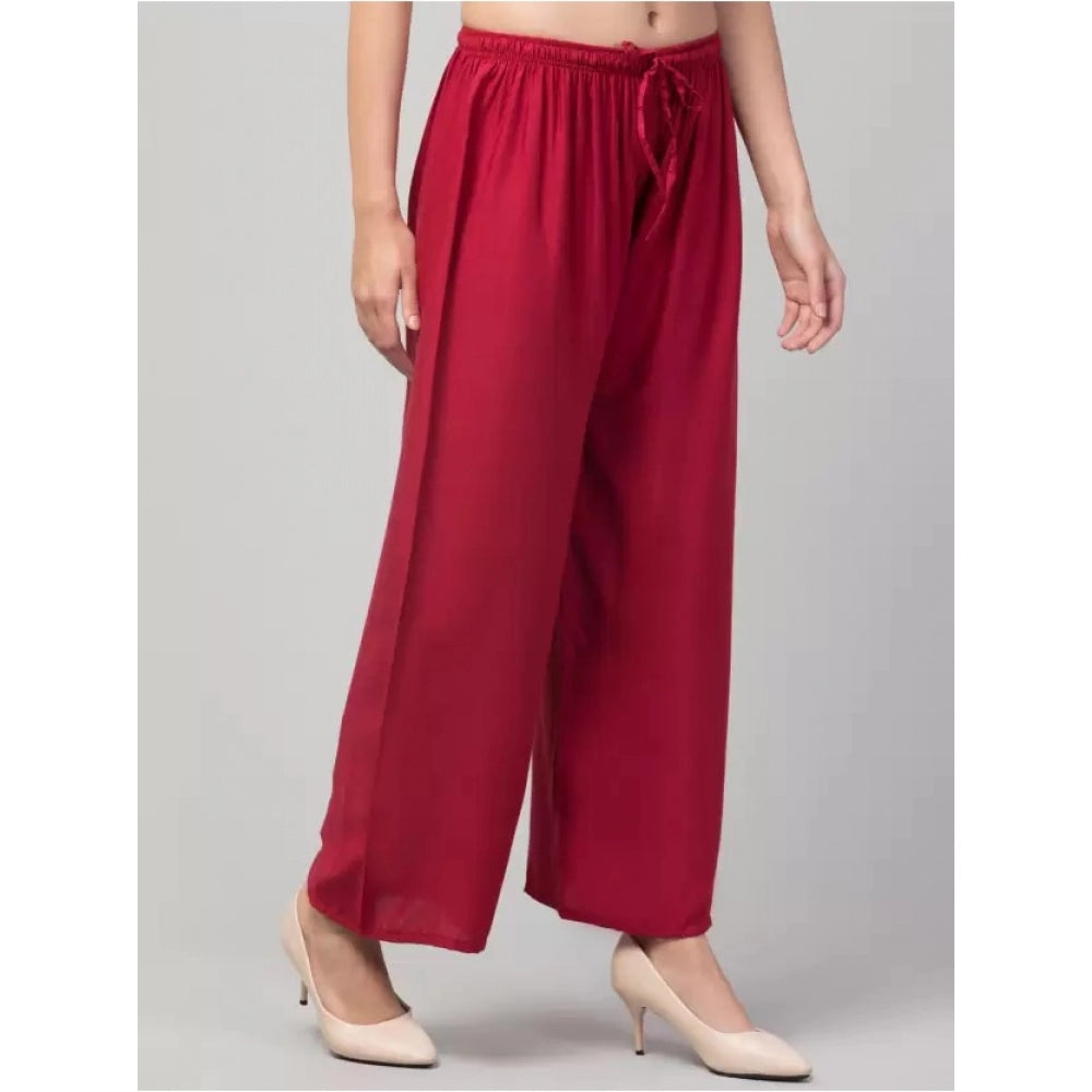 Generische Palazzo-Hose aus Viskose-Rayon in Übergröße für Damen (Kastanienbraun)