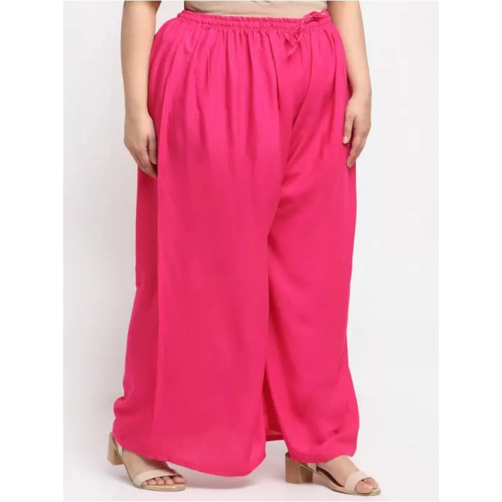 Generic Palazzo-Hose aus Viskose-Rayon mit ausgestelltem Schnitt für Damen in Übergröße (Rosa)