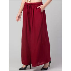 Generische Palazzo-Hose aus Viskose-Rayon für Damen in Übergröße, entspannte Passform (Kastanienbraun)