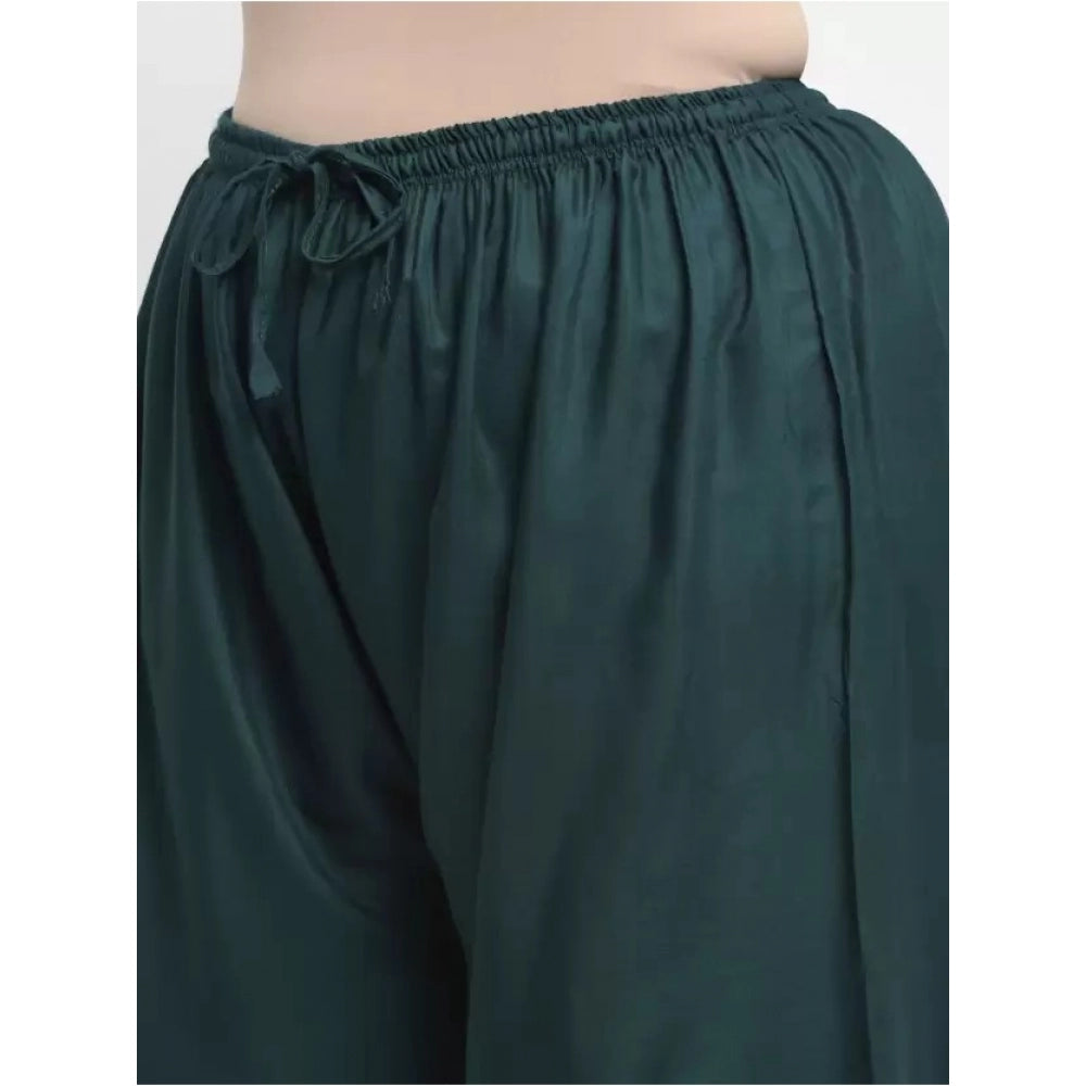 Generic Palazzo-Hose aus Viskose-Rayon mit ausgestelltem Schnitt für Damen in Übergröße (Dunkelgrün)