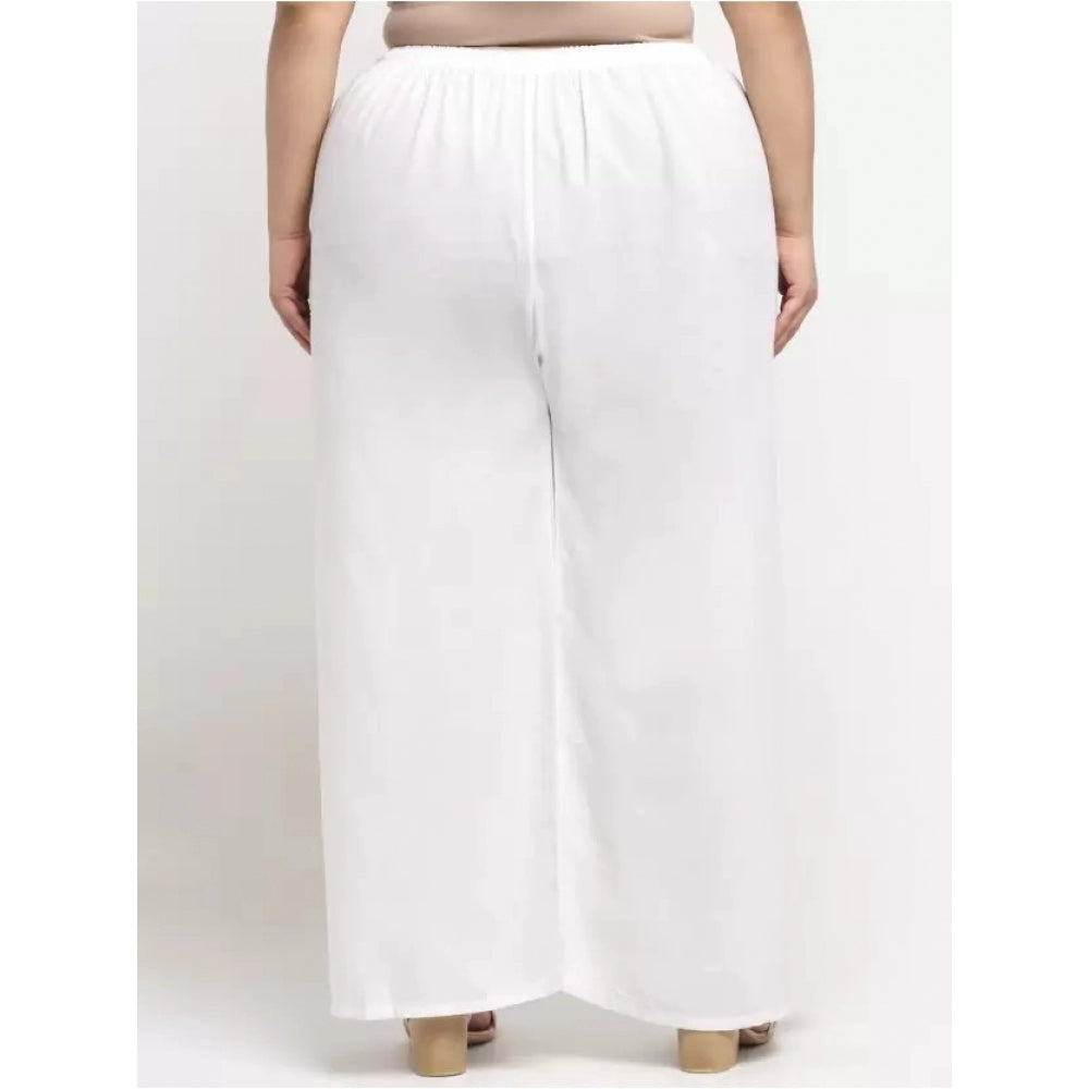 Generic Palazzo-Hose aus Viskose-Rayon mit ausgestelltem Schnitt für Damen in Übergröße (weiß)