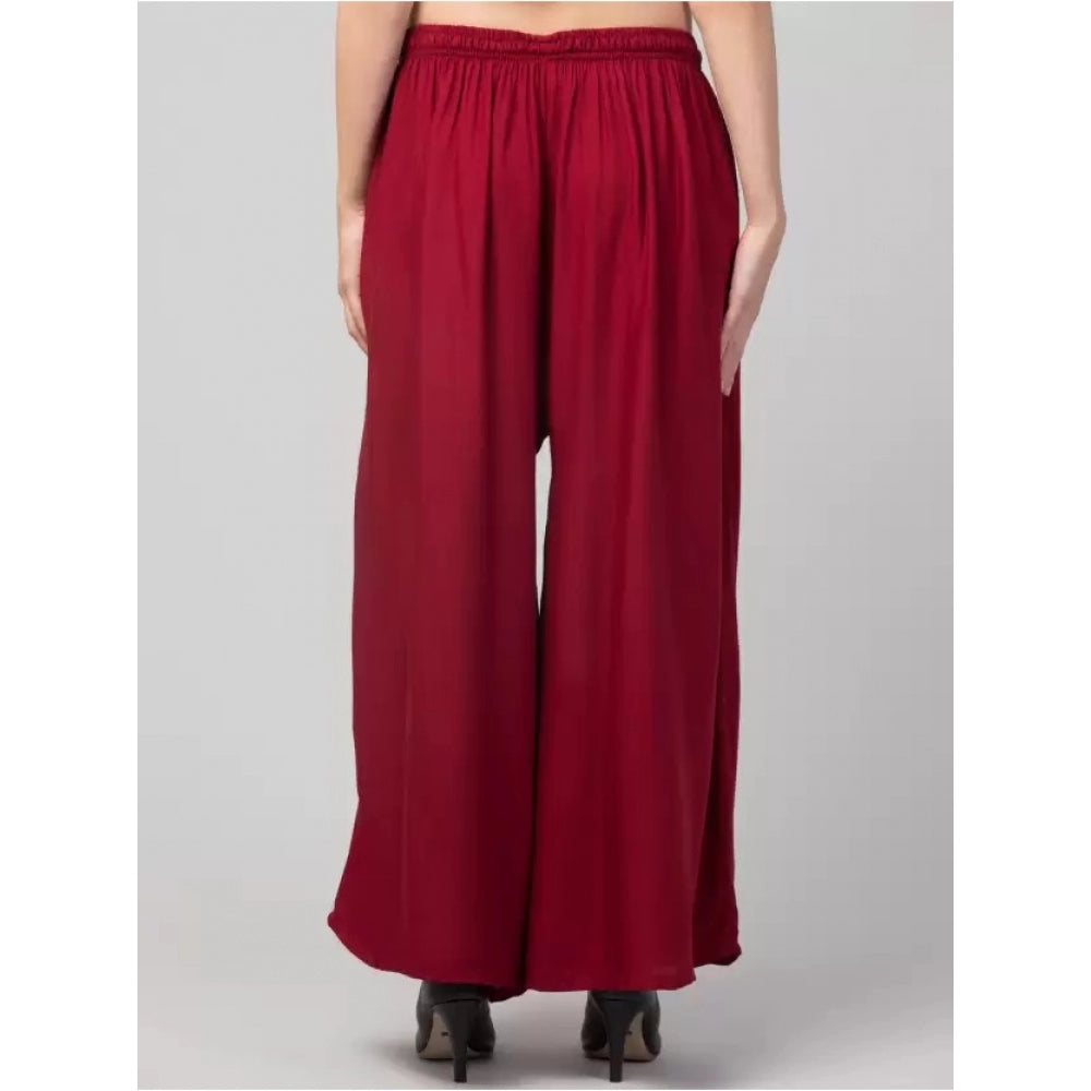 Generische Palazzo-Hose aus Viskose-Rayon für Damen in Übergröße, entspannte Passform (Kastanienbraun)