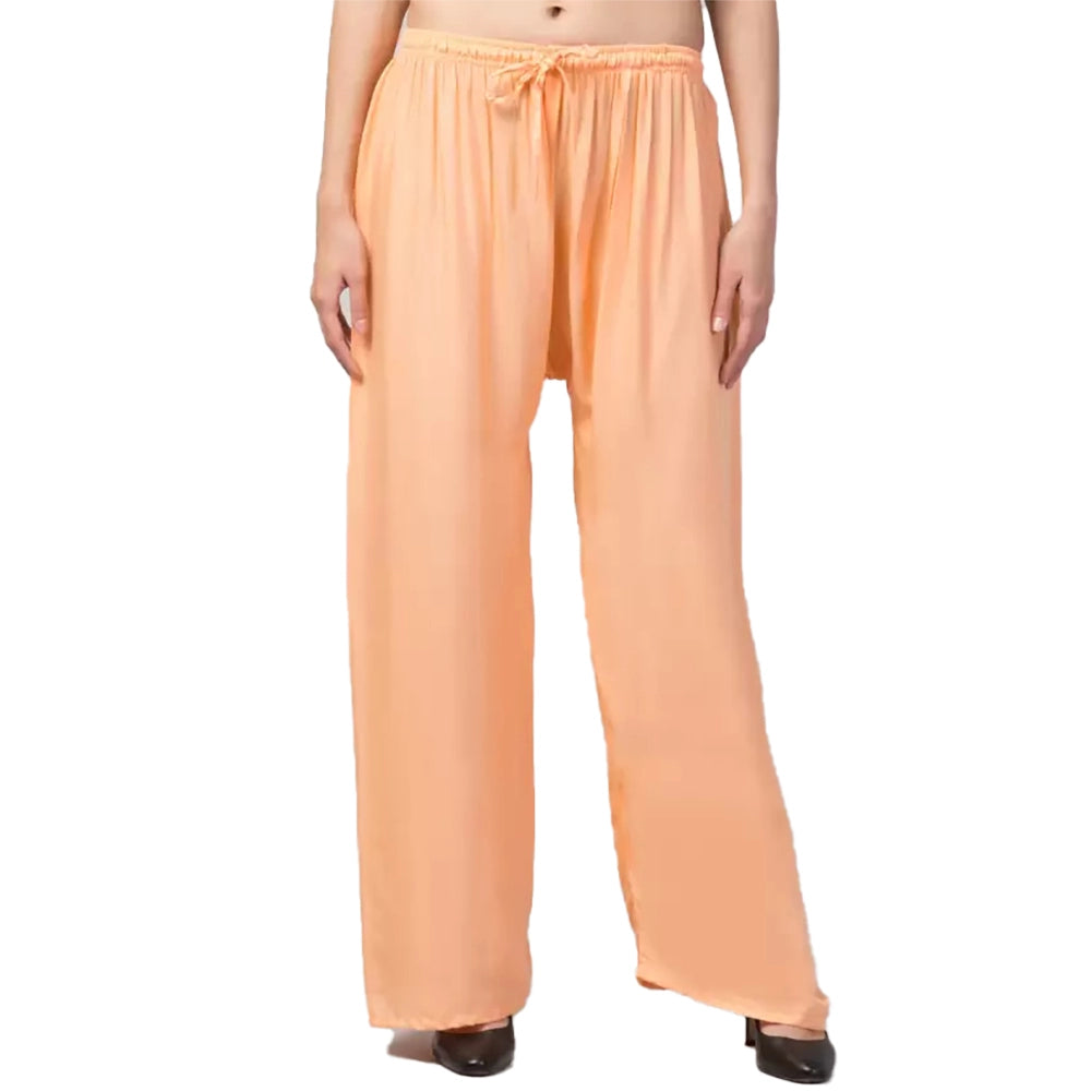 Generic Palazzo-Hose aus Viskose-Rayon in Übergröße für Damen, entspannte Passform (Orange)