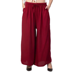 Generische Palazzo-Hose aus Viskose-Rayon für Damen in Übergröße, entspannte Passform (Kastanienbraun)