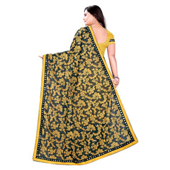 Generic Women's Lycra Blend Saree with Blouse (Mustard, 5-6 Mtrs)