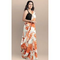 Generic Women's Joya Silk Saree with Blouse (Orange, 5-6 Mtrs)