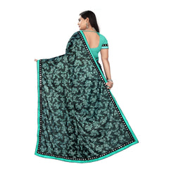 Generic Women's Lycra Blend Saree with Blouse (Rama, 5-6 Mtrs)