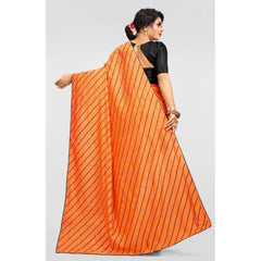 Generischer Vichitra-Sari mit Bluse für Damen (Orange, 5–6 m)