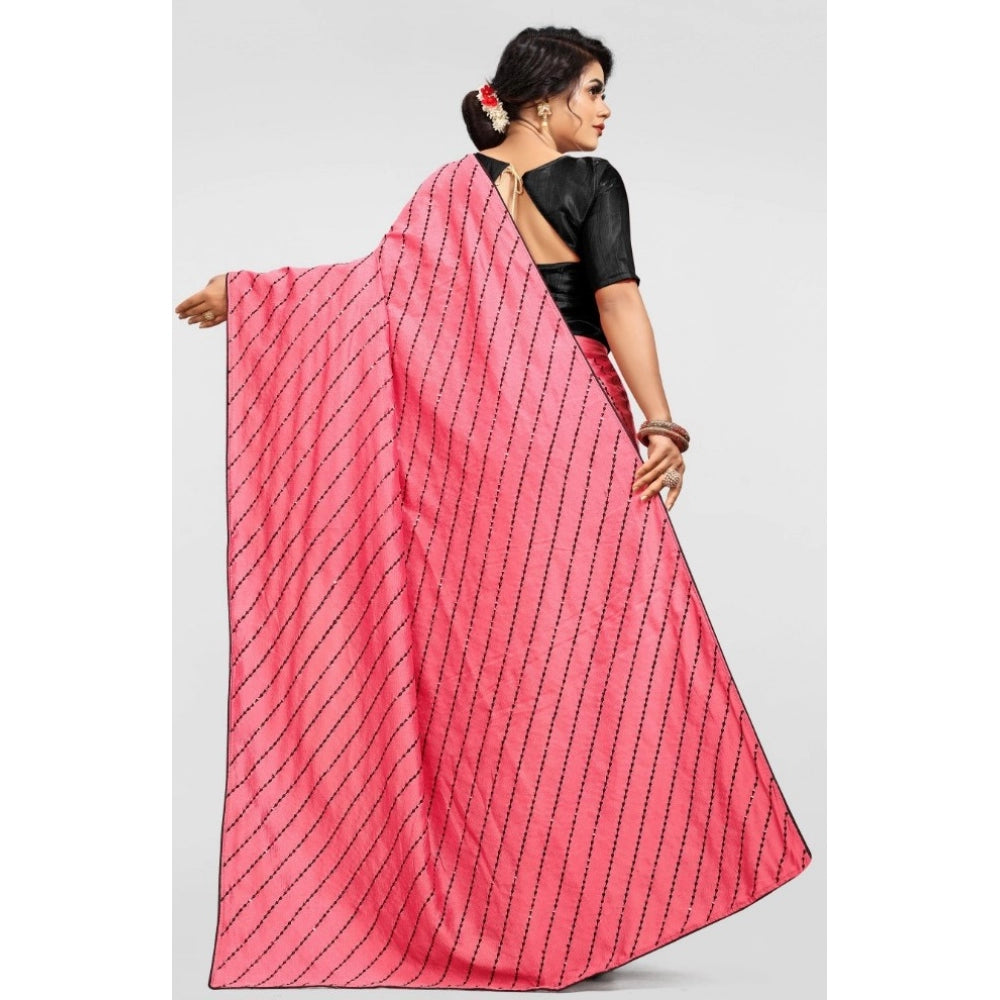 Generic Women's Vichitra Saree with Blouse (Gajari, 5-6 Mtrs)