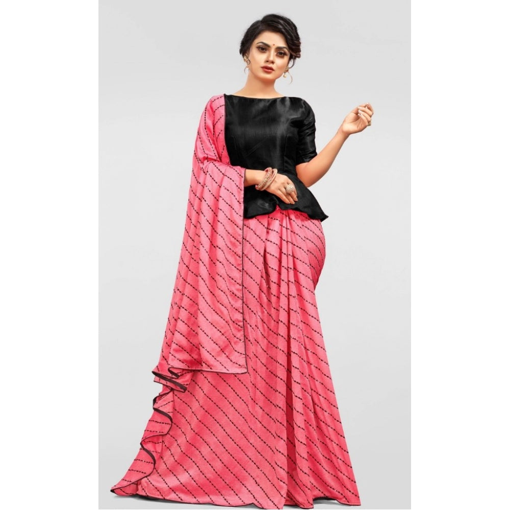 Generic Women's Vichitra Saree with Blouse (Gajari, 5-6 Mtrs)