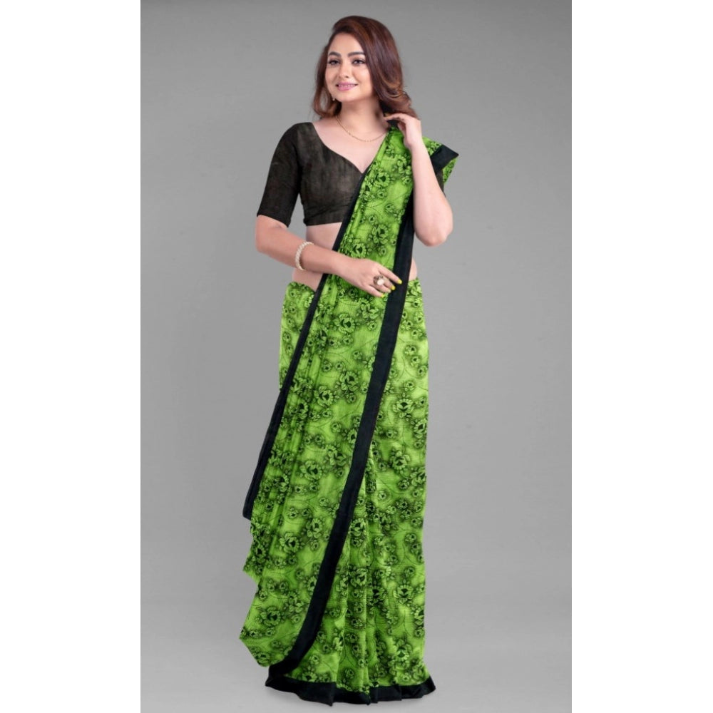 Generic Women's Super Line Saree with Blouse (Green, 5-6 Mtrs)