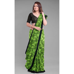 Generic Women's Super Line Saree with Blouse (Green, 5-6 Mtrs)