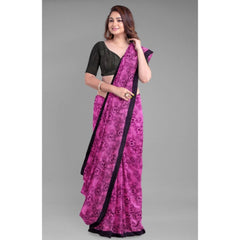 Generischer Super Line Sari mit Bluse für Damen (Rosa, 5–6 m)