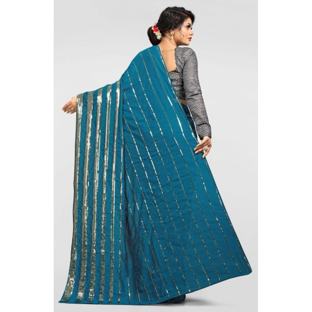 Generischer Vichitra-Sari mit Bluse für Damen (Rama, 5–6 m)