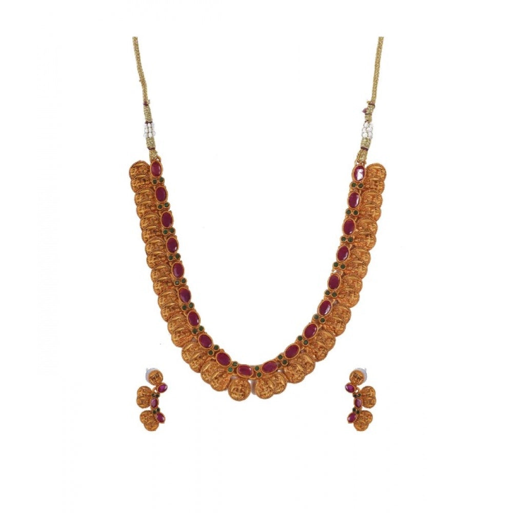 Generisches elegantes Schmuck-Chowker-Set in Münzform von Laxmi für Damen (rot, Einheitsgröße)