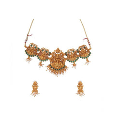 Generic Women's Elegent Temple Jewellery Set (Green, Free Size)