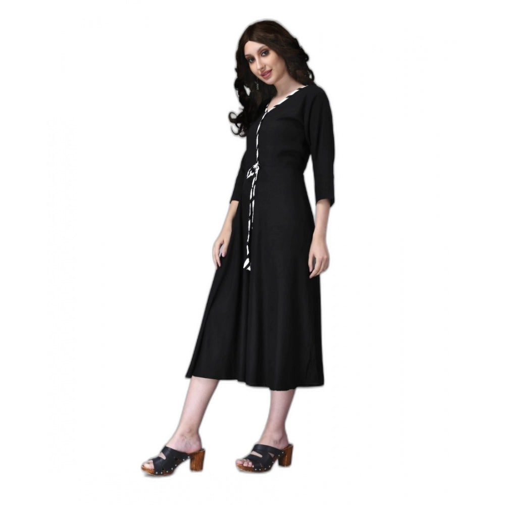 Generisches gerades Kurti aus Viskosespitze für Damen (schwarz)