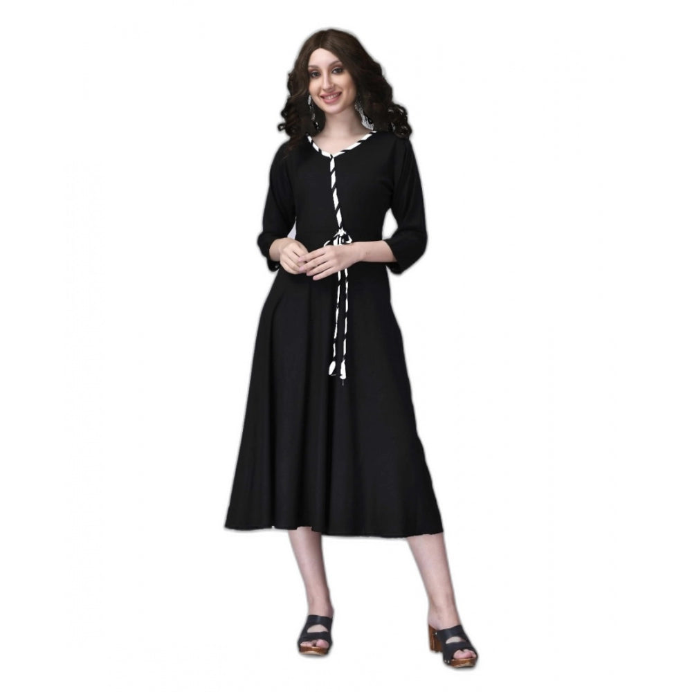 Generisches gerades Kurti aus Viskosespitze für Damen (schwarz)