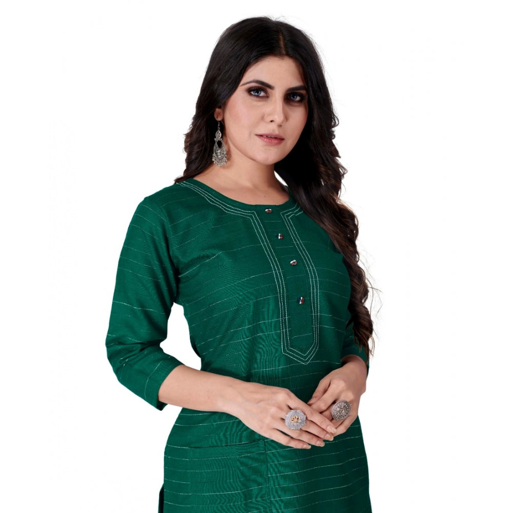 Generic Women's Cotton Mill Printed  Straight Kurti (Green)