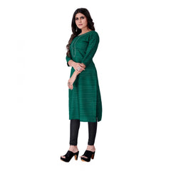 Generic Women's Cotton Mill Printed  Straight Kurti (Green)