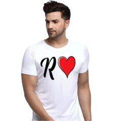 Generisches Herren-T-Shirt aus Polyester mit halben Ärmeln und Rundhalsausschnitt (weiß)