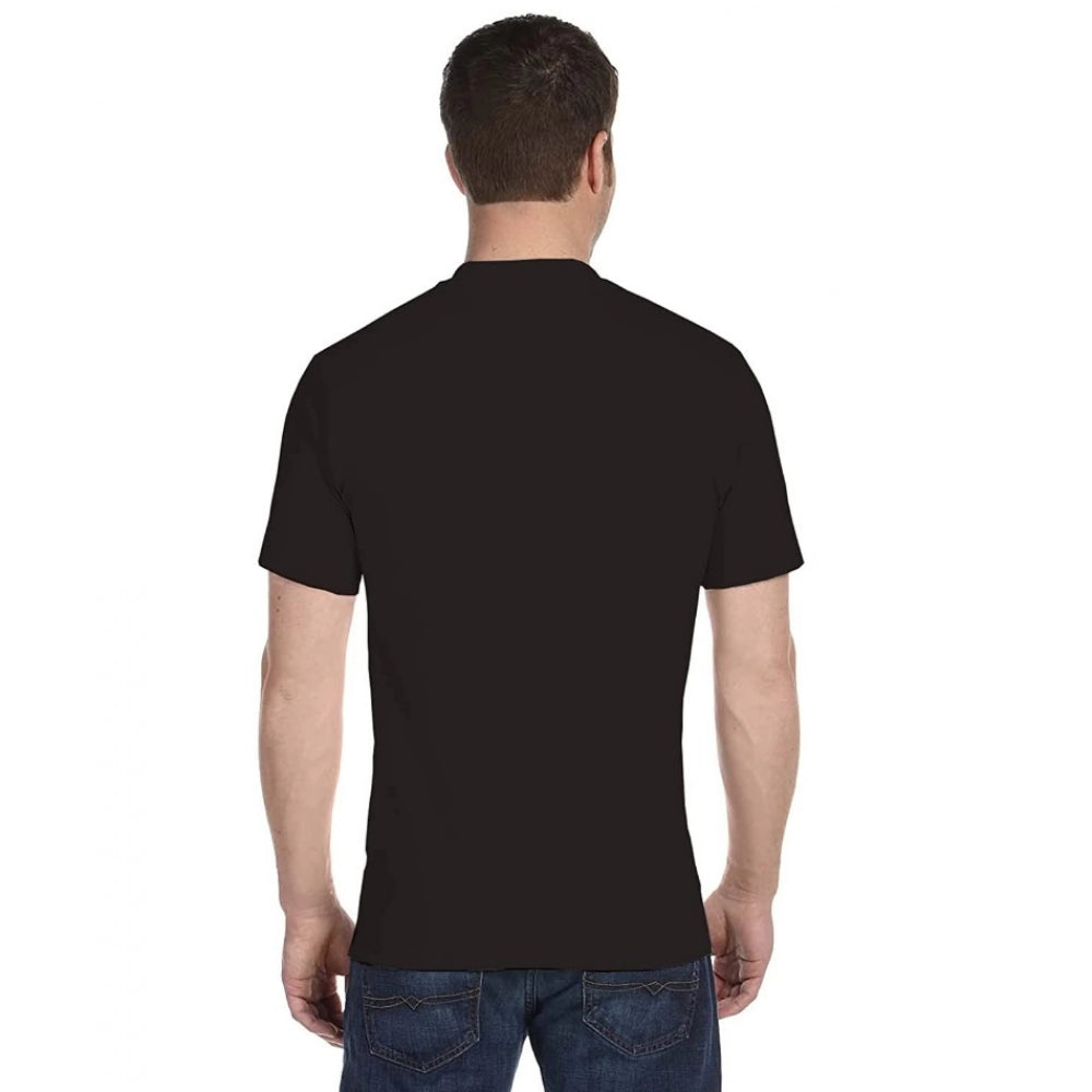 Generic Men's Half Sleeve Round Neck Polyester T Shirt (Black)