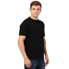 Generisches Herren-T-Shirt aus Polyester mit halben Ärmeln und Rundhalsausschnitt (schwarz)