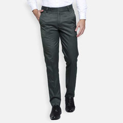 Lycra Blend Solid Regular Fit Mens Formal Trousers