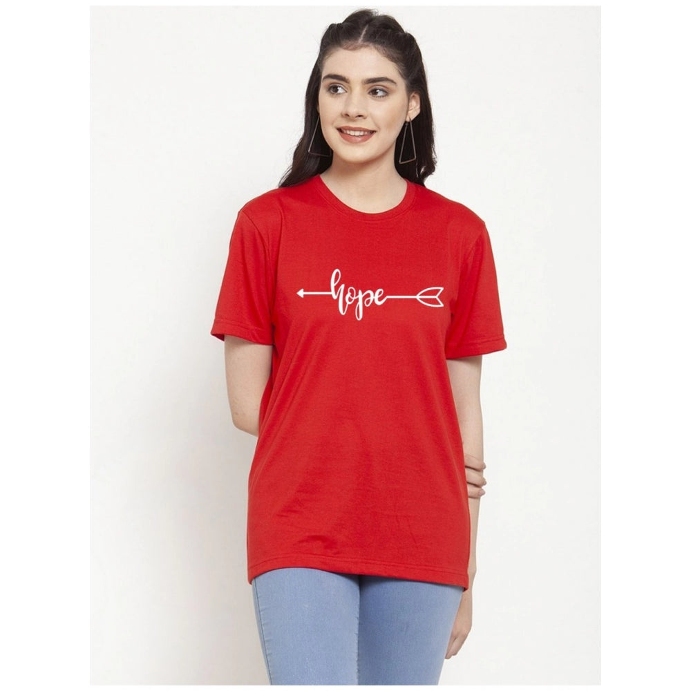 Generisches Damen-T-Shirt mit „Hope“-Aufdruck aus Baumwollmischung (rot)