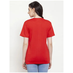 Generic Women's Cotton Blend Stay Classy Printed T-Shirt (Red)