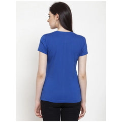 Generisches Damen-T-Shirt mit Aufdruck „Fly High“ aus Baumwollmischung (blau)