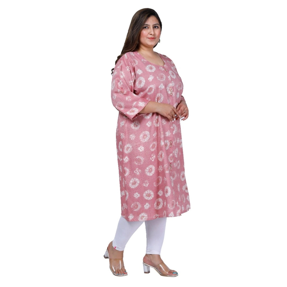 Generisches A-Linien-Kurti mit goldener Folienkapsel für das Büro (Pink) für Damen