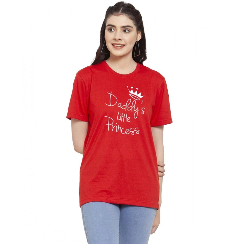 Generisches Damen-T-Shirt mit Aufdruck „Daddy's Little Princess“ aus Baumwollmischung (rot)