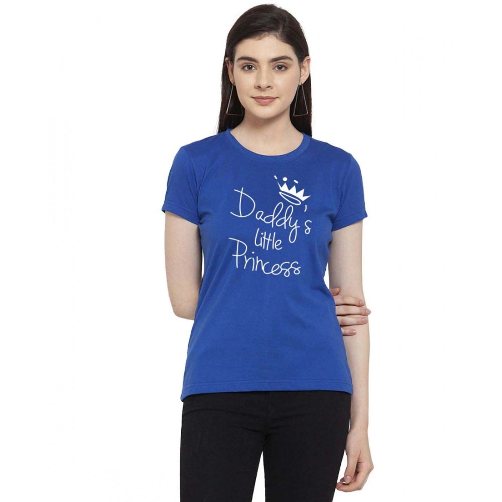 Generisches Damen-T-Shirt mit Aufdruck „Daddy's Little Princess“ aus Baumwollmischung (blau)