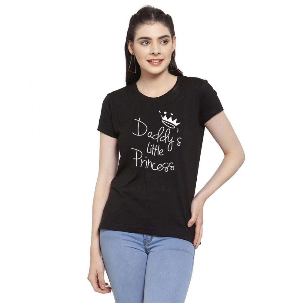 Generisches Damen-T-Shirt mit Aufdruck „Daddy's Little Princess“ aus Baumwollmischung (Schwarz)