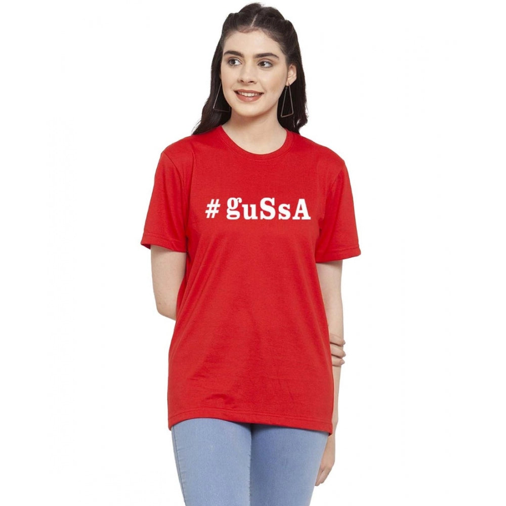 Generisches bedrucktes T-Shirt aus Baumwollmischung von Gussa für Damen (Rot)