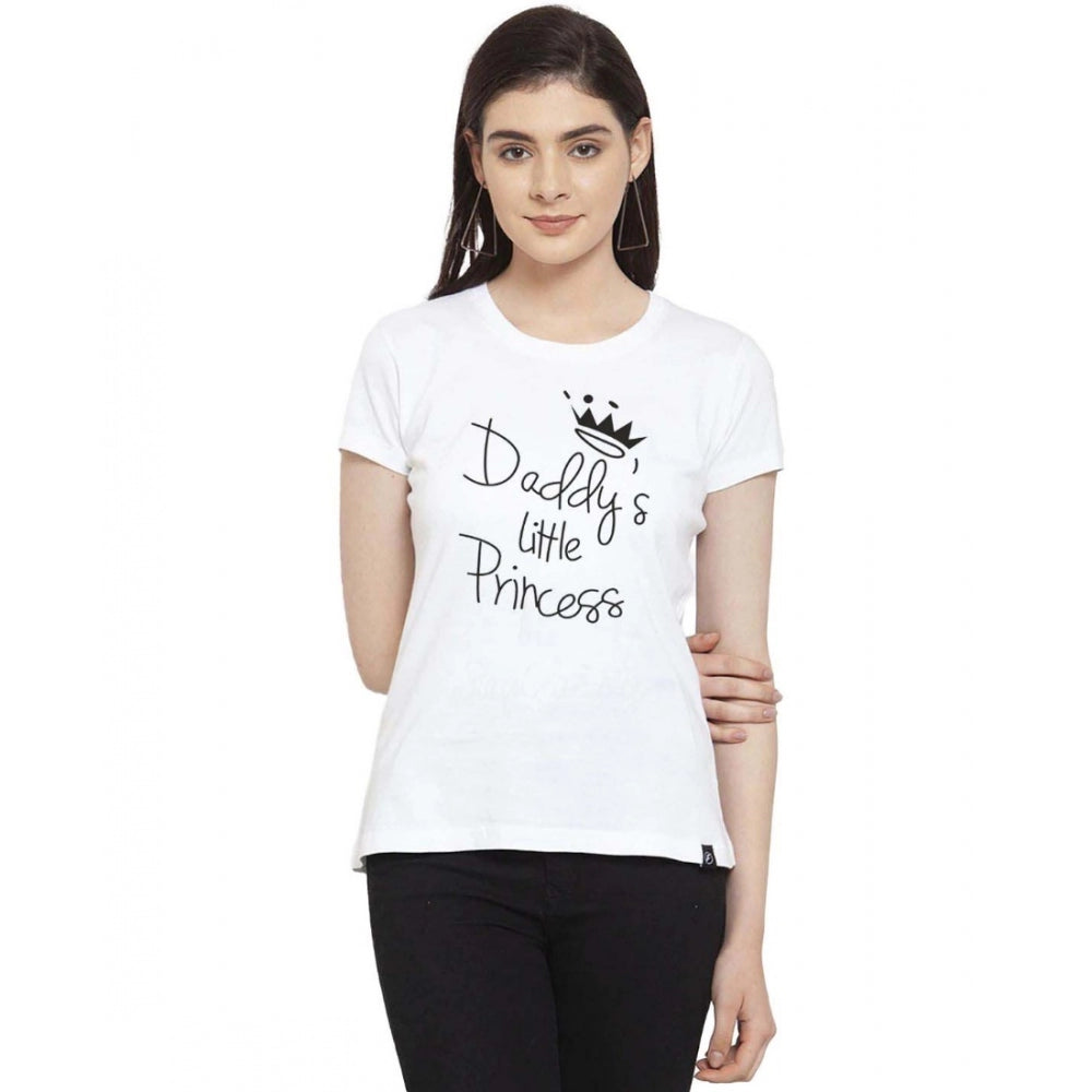 Generisches Damen-T-Shirt mit Aufdruck „Daddy's Little Princess“ aus Baumwollmischung (weiß)