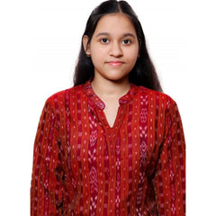 Generisches gerades Kurti aus zertifizierter handgewebter Sambalpuri-Baumwolle für Damen (Kastanienbraun)