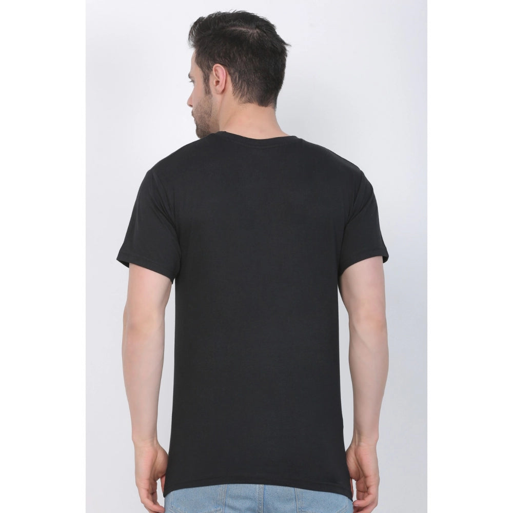 Generisches bedrucktes T-Shirt aus Baumwolljersey für Herren mit Rundhalsausschnitt (schwarz)